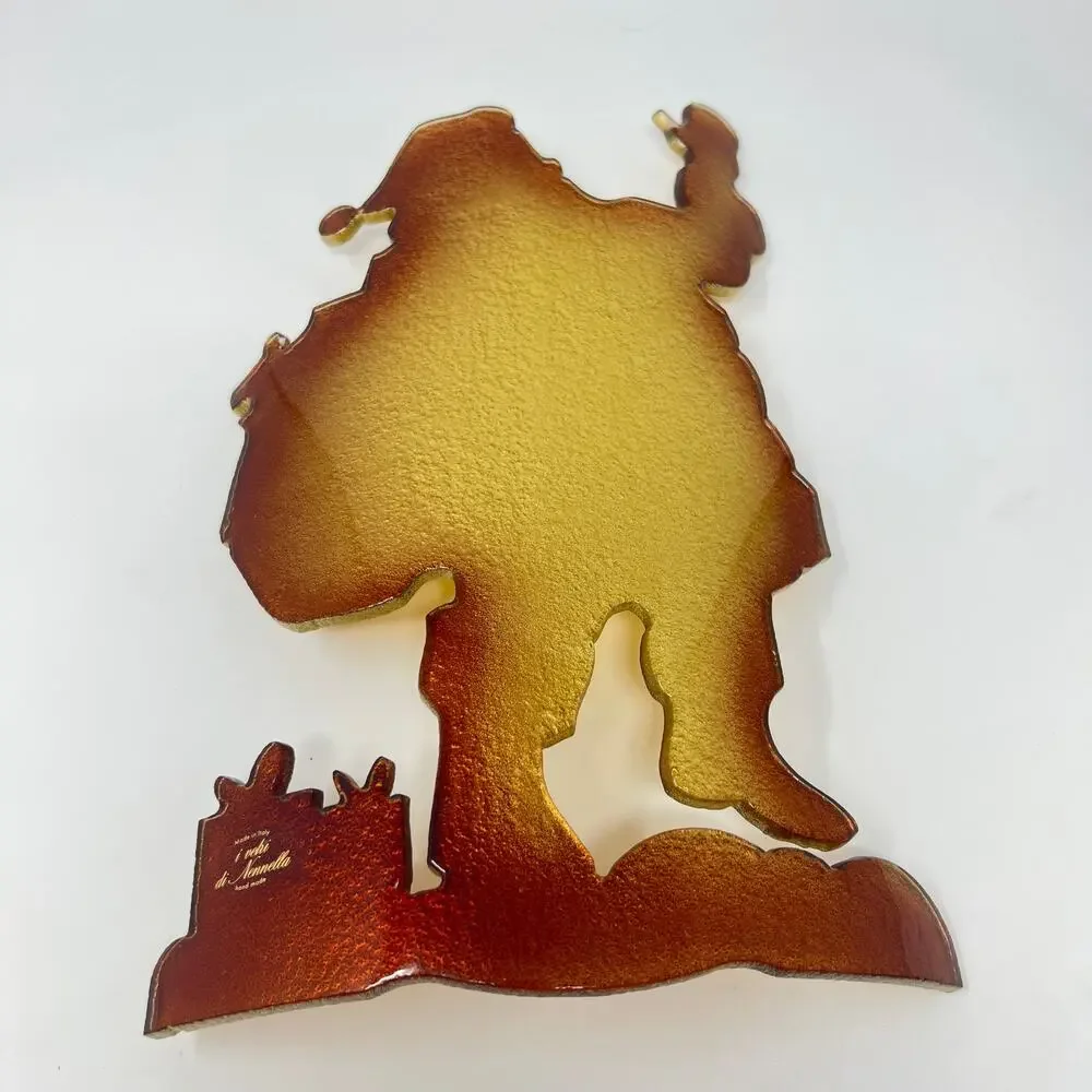I Vetri Di Nennella Italy Art Glass Santa Claus Standing Tealight Luminary 11.5